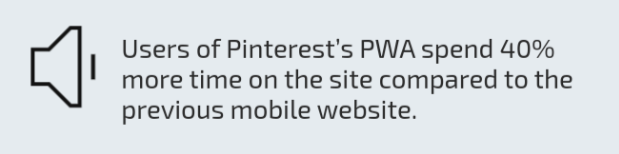Pinterest's PWA users stats